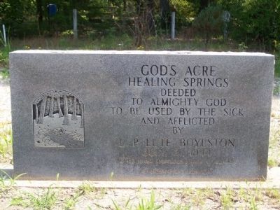 Gods Acre Healing Springs Marker. Click for full size. Gods Acre Healing Springs Marker image. Click for full size.