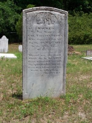 Tarlton Brown Headstone, front view image. Click for full size.