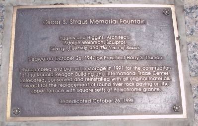 Oscar S. Straus Fountain Re-dedication - October 26, 1998 image. Click for full size.