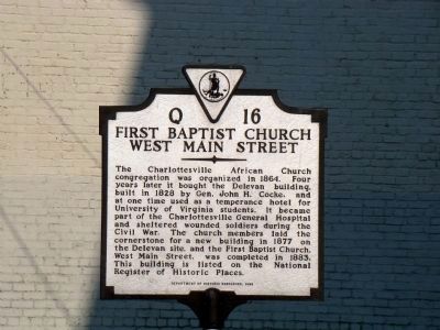 First Baptist Church, West Main Street Marker image. Click for full size.