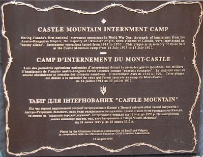 Castle Mountain Internment Camp Marker image. Click for full size.