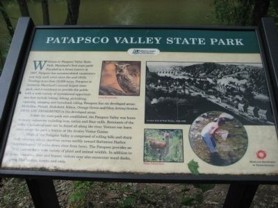 Patapsco Valley State Park Marker image. Click for full size.