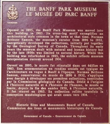 Banff Park Museum Marker image. Click for full size.