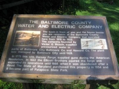 The Baltimore County Water and Electric Company Marker image. Click for full size.