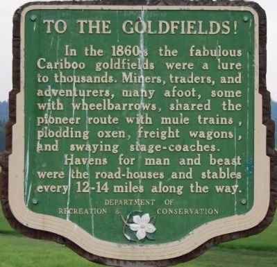 To the Goldfields! Marker. Click for full size. To the Goldfields! Marker image. Click for full size.