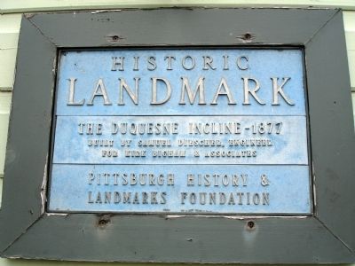Duquesne Incline Marker. Click for full size. Duquesne Incline Marker image. Click for full size.
