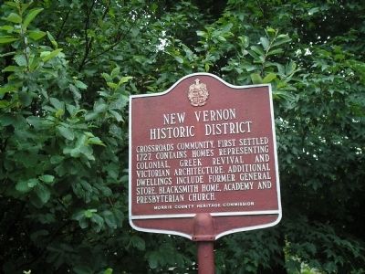 New Vernon Historic District Marker. Click for full size. New Vernon Historic District Marker image. Click for full size.