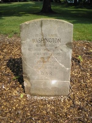 Washingtons Route from Princeton to Morristown Marker image. Click for full size.