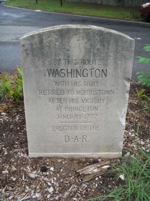 Washington’s Route from Princeton to Morristown Marker image. Click for full size.