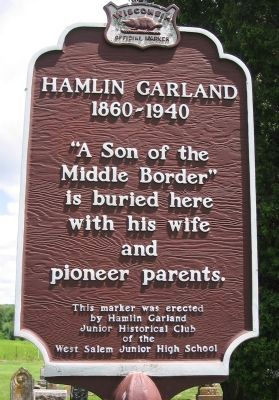 Hamlin Garland Marker. Click for full size. Hamlin Garland Marker image. Click for full size.