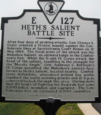 Heth's Salient Battle Site Marker image. Click for full size.
