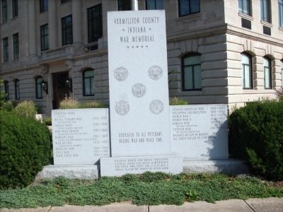 Vermillion County Indiana - - War Memorial Marker. Click for full size. Vermillion County Indiana - - War Memorial Marker image. Click for full size.