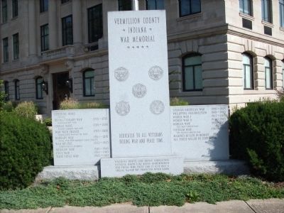 Vermillion County Indiana - - War Memorial Marker image. Click for full size.