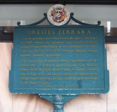 Orestes Ferrara Marker. Click for full size. Orestes Ferrara Marker image. Click for full size.