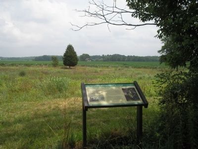 Marker on Monmouth Battlefield image. Click for full size.