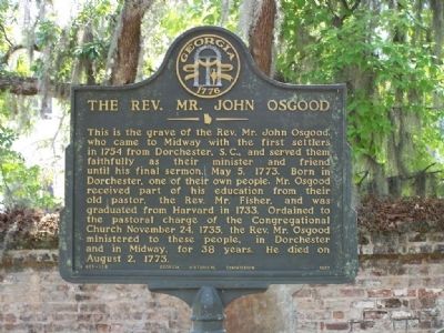 The Rev. Mr. John Osgood Marker. Click for full size. The Rev. Mr. John Osgood Marker image. Click for full size.