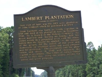 Lambert Plantation Marker image. Click for full size.