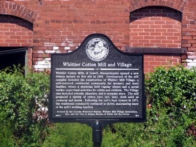 Whittier Cotton Mill and Village Marker. Click for full size. Whittier Cotton Mill and Village Marker image. Click for full size.