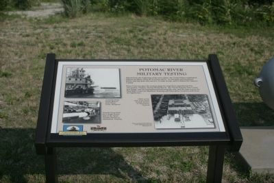 Potomac River Military Testing Marker. Click for full size. Potomac River Military Testing Marker image. Click for full size.