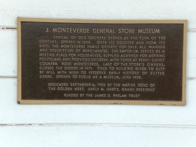 J. Monteverde General Store Museum Marker image. Click for full size.