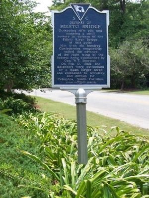 Defense of Edisto Bridge Marker image. Click for full size.