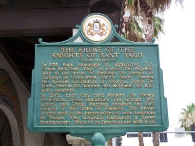The Krewe of the Knights of Sant' Yago Marker image. Click for full size.