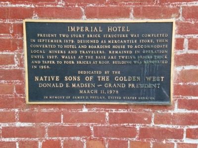 Imperial Hotel Marker image. Click for full size.