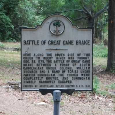 Battle of Great Cane Brake Marker -<br>Original Location on South Harrison Bridge Road image. Click for full size.