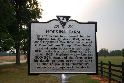 Hopkins Farm Marker - Front image. Click for full size.