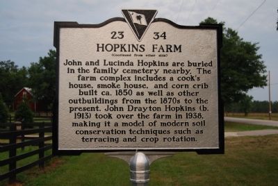 Hopkins Farm Marker - Reverse image. Click for full size.