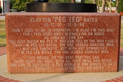 Clayton "Peg Leg" Bates Marker - Southwest image. Click for full size.
