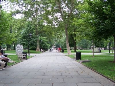 Tree lined walk into Washington Square.. Click for full size. Tree lined walk into Washington Square. image. Click for full size.