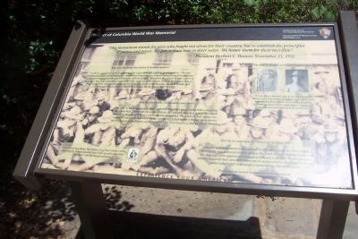 District of Columbia World War Memorial Marker, Panel 1. Click for full size. District of Columbia World War Memorial Marker, Panel 1 image. Click for full size.