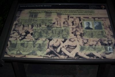 District of Columbia World War Memorial Marker, Panel 2. Click for full size. District of Columbia World War Memorial Marker, Panel 2 image. Click for full size.
