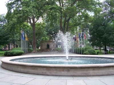 Monument, Flag Court and Fountain in Washington Square. Click for full size. Monument, Flag Court and Fountain in Washington Square image. Click for full size.