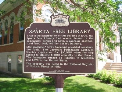 Sparta Free Library Marker image. Click for full size.