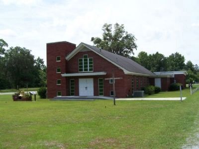 The Story of the "Bell" at Dorchester Academy marker, Midway Congregational Church , and bell. Click for full size. The Story of the "Bell" at Dorchester Academy marker, Midway Congregational Church , and bell image. Click for full size.