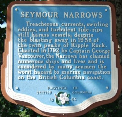 Seymour Narrows Marker image. Click for full size.