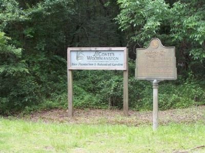 LeConte Botanical Gardens sign next to Woodmanston Plantation Marker image. Click for more information.