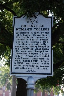 Greenville Woman's College Marker image. Click for full size.