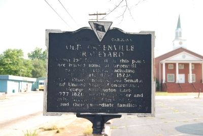 Old Greenville Graveyard Marker -<br>Front image. Click for full size.