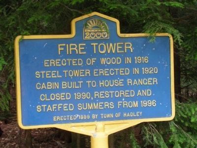 Hadley Mountain Fire Tower Marker image. Click for full size.