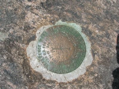 Benchmark, Hadley Mountain. Click for full size. Benchmark, Hadley Mountain image. Click for full size.