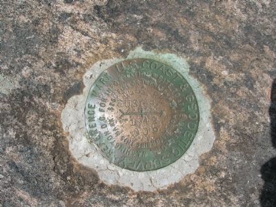 Benchmark, Hadley Mountain image. Click for full size.