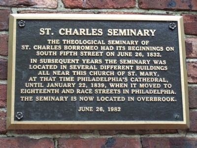 St. Charles Seminary Marker image. Click for full size.