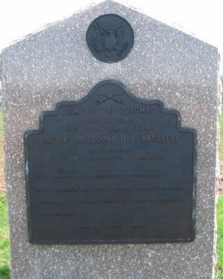 Battery M, Second U.S. Artillery Tablet image. Click for full size.