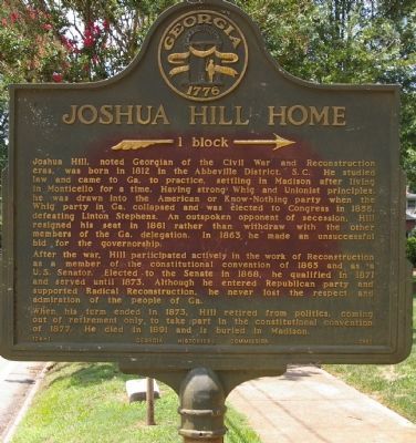 Joshua Hill Home Marker image. Click for full size.