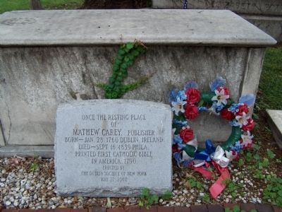 Mathew Carey, Publisher Marker. Click for full size. Mathew Carey, Publisher Marker image. Click for full size.