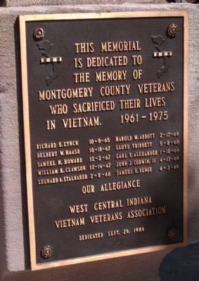 Vietnam 1961 - 1975 ;; brass plaque on front Right. Click for full size. Vietnam 1961 - 1975 ;; brass plaque on front Right image. Click for full size.