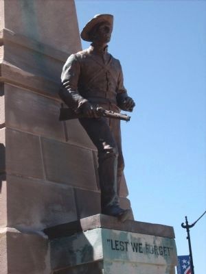 Statue of a Cavalryman - on Left side of Marker image. Click for full size.